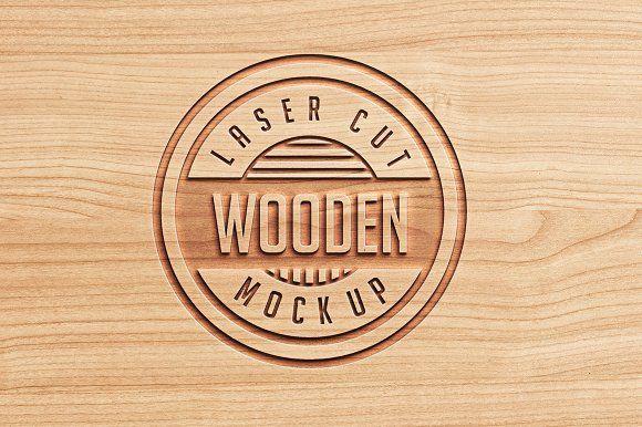 Wood Logo - Logo Mock Ups Wood Set Product Mockups Creative Market