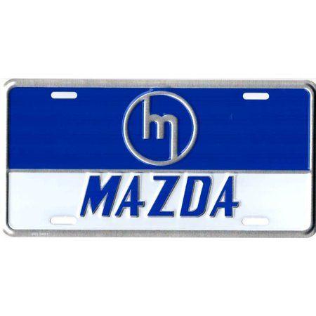 Mazda Vintage Logo - Mazda Retro Logo Metal License Plate - Walmart.com