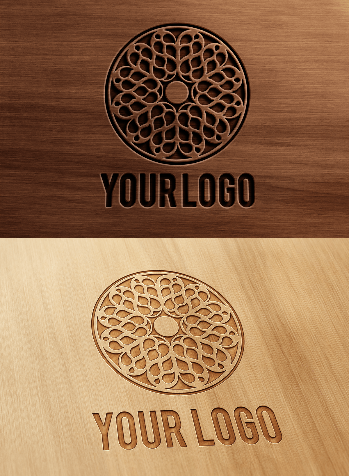 Wood Logo - Carved And Pressed Wood Logo Mock Up