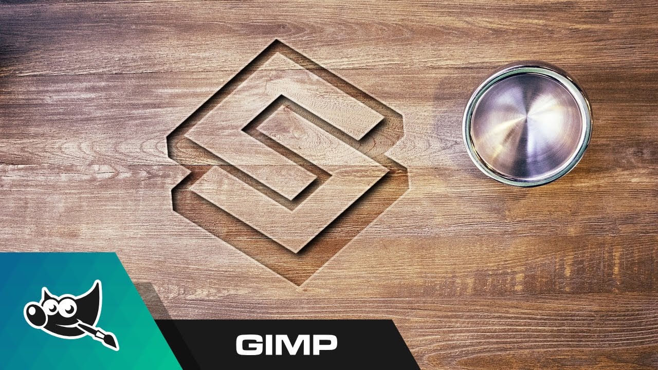 Wood Logo - GIMP Tutorial: Carved Wood Logo Mockup