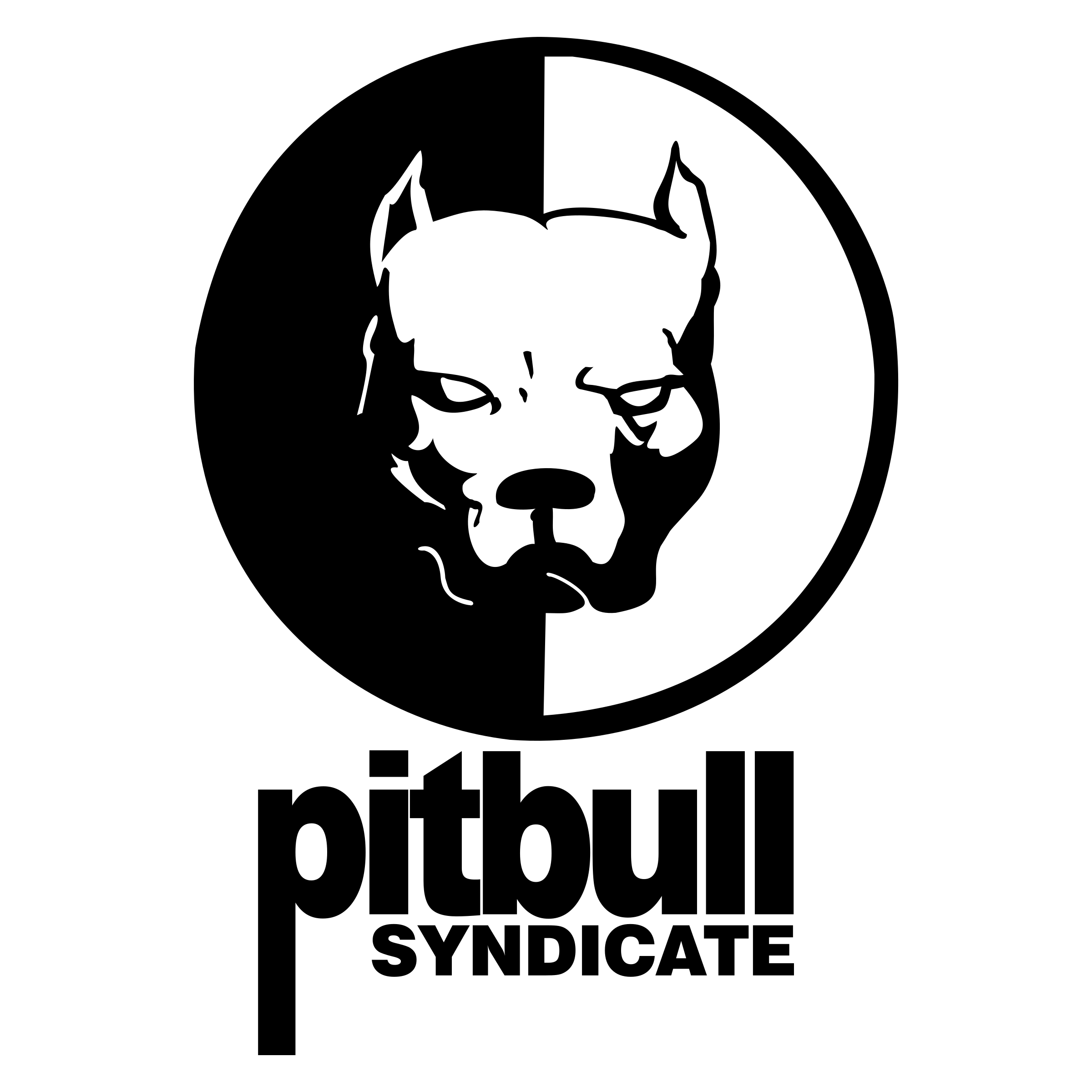 Pitbull Black and White Logo - Pitbull Syndicate Logo PNG Transparent & SVG Vector