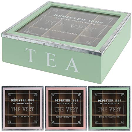 Box Transparent Logo - New Vintage Retro 1868 French Wooden Square Storage Box Tea Bag ...