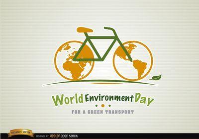 Two Globes Logo - Bicycle environment day for a green transport logo, it has two earth ...