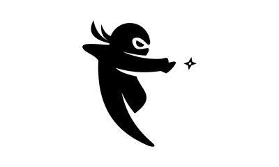 Black and White Ninja Logo - Ninja Photo, Royalty Free Image, Graphics, Vectors & Videos