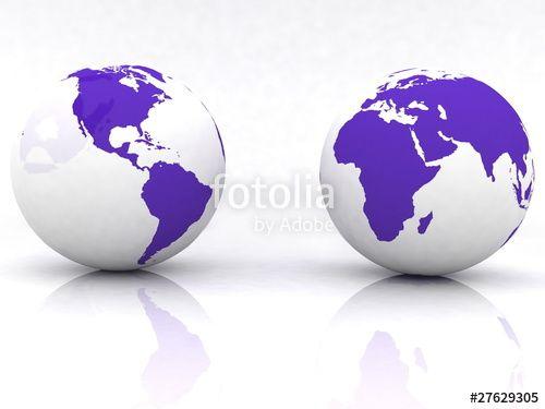 Two Globes Logo - Two globes of Earth, isolated on a white