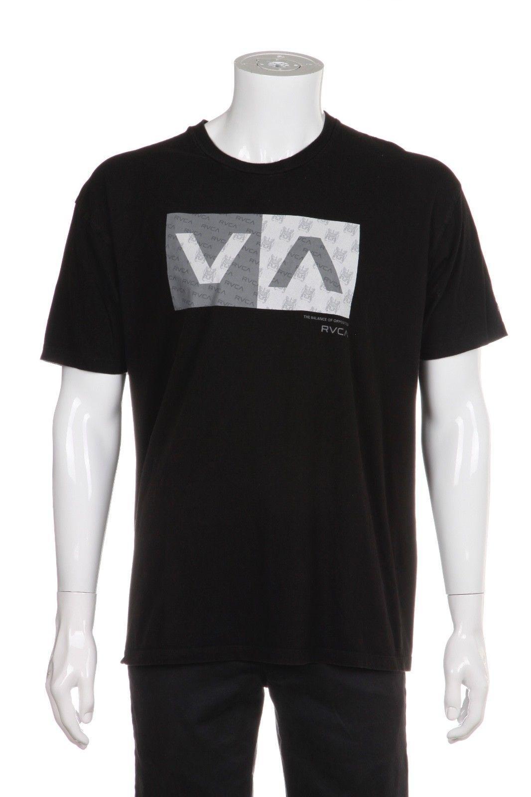 RVCA VA Logo - RVCA T Shirt Men'S XL Black VA Logo Graphic Short Sleeve Shirt Tee ...