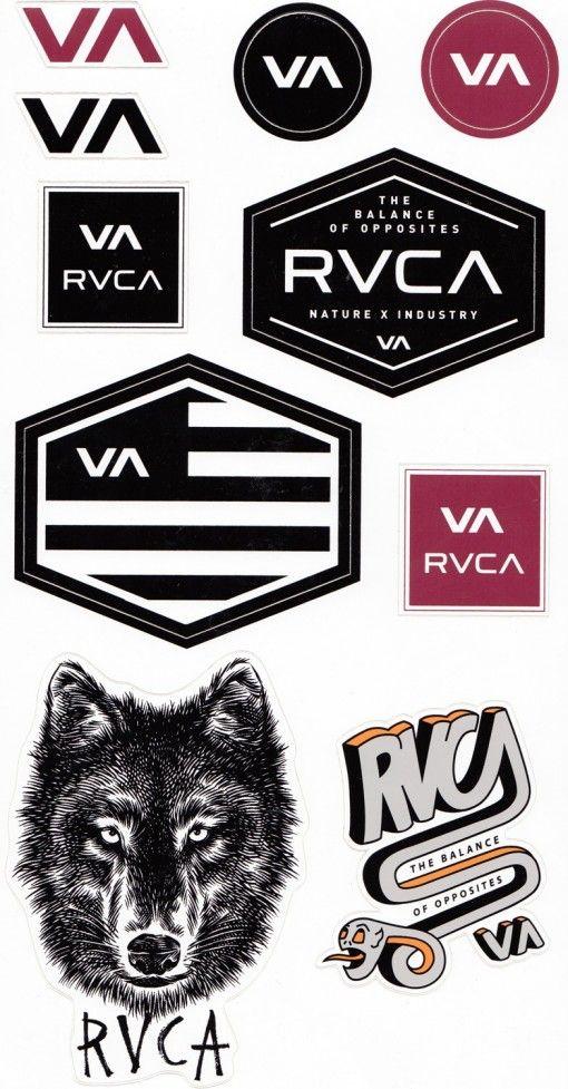 RVCA VA Logo - rvca-10-sticker-variety-pack-multi (1) - Wild Child Sports