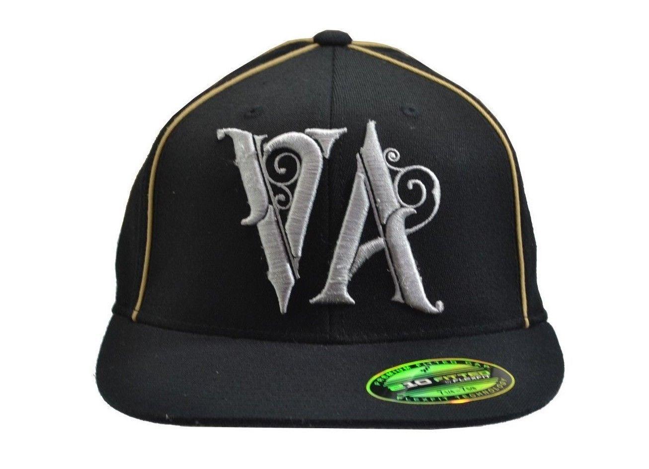 RVCA VA Logo - Rvca Piping SHORT STOP Black Gold Piping Rvca Silver Embroidered VA