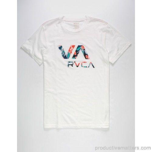 RVCA VA Logo - RVCA Paradise VA Mens T-Shirt Tropical floral print RVCA VA logo ...
