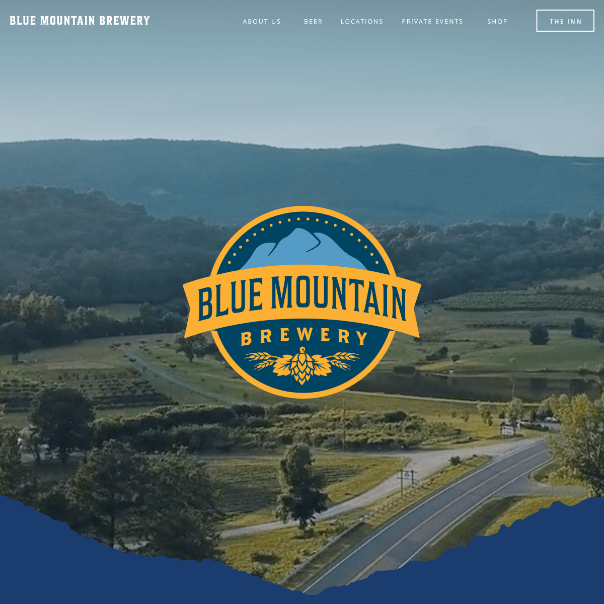 Pink and Blue Mountains Brand Logo - Blue Mountain Brewery