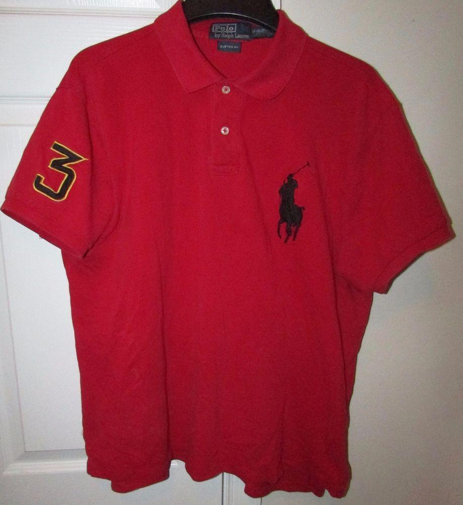 Red Polo Horse Logo - Polo Ralph Lauren #3 Big Horse Logo Polo Shirt Red Adult Large | eBay