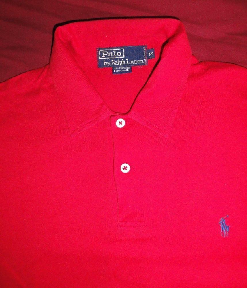 Red Polo Horse Logo - Vintage ralph lauren polo shirt short sleeve red color horse logo ...