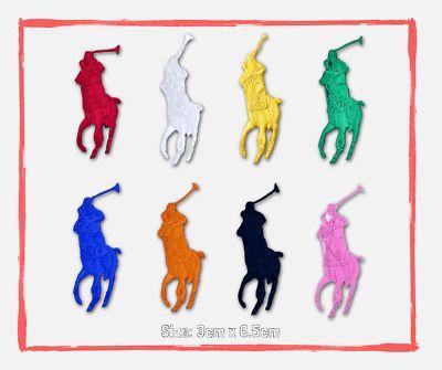 Red Polo Horse Logo - SPORTS BADGES LOGO colourful horse polo Sew on Iron on Embroidered