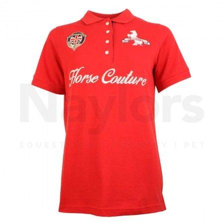Red Polo Horse Logo - Horse Couture Presto Large Logo Polo Shirt Red | Naylors.com