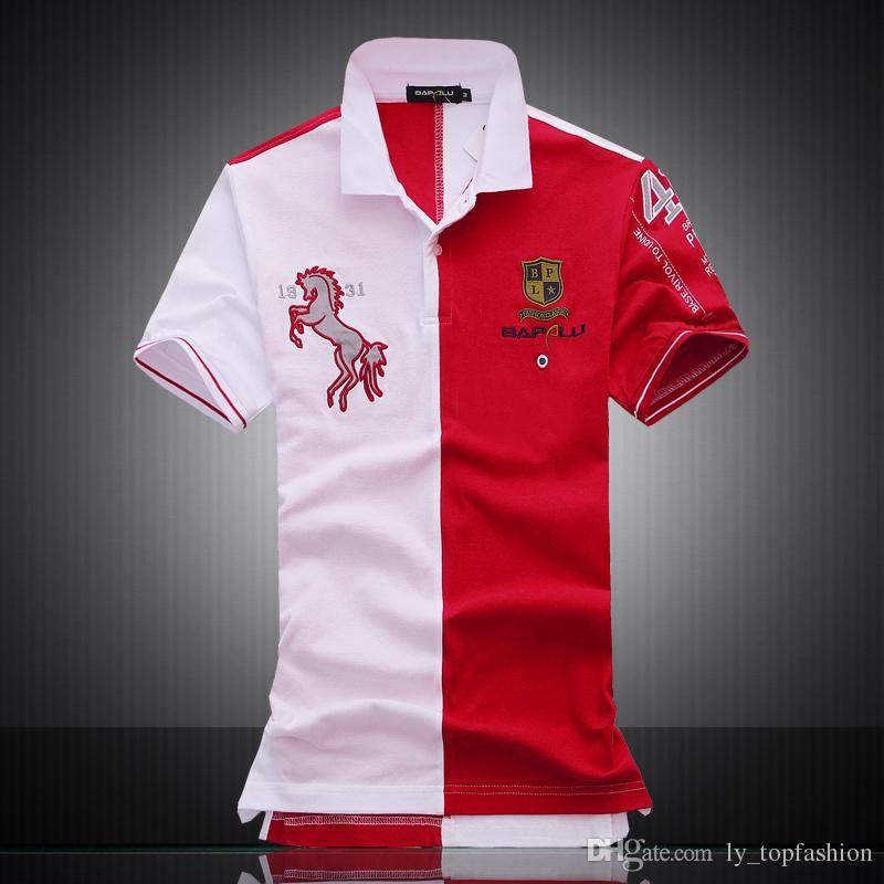 Red Polo Horse Logo - Embroidered Horse Logo Brand Militare Men Polo Shirts Air Force