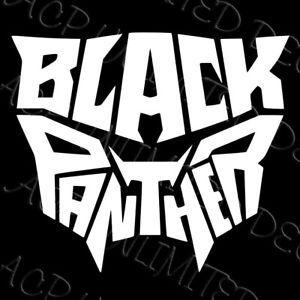 Black and White Panther Logo - Black Panther Name Logo Decal Vinyl window laptop tumbler Movie ...
