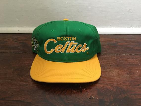 Green and Yellow BR Logo - Boston Celtics snpaback green yellow sports specialties double