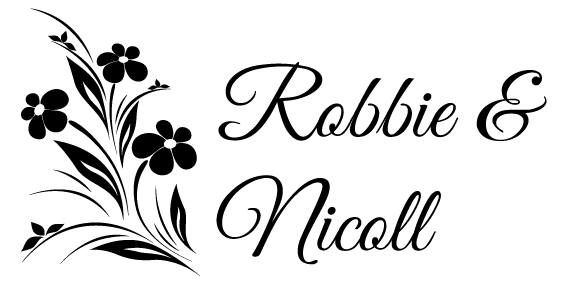 Flowers Black and White Logo - Robbie and Nicoll - quality florist in Forfar