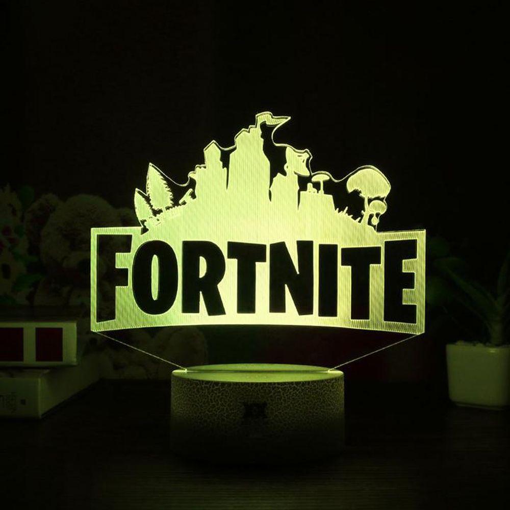 Cool Fortnite Logo - Fortnite 3D Lamp Poke Crystal RGB Changeable Mood Lamp 7 Color Light ...
