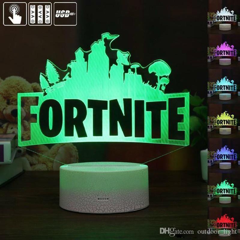 Cool Fortnite Logo - 2019 Fortnite Game Logo 3D LED Lamp Light RGB Changeable Mood Lamp ...