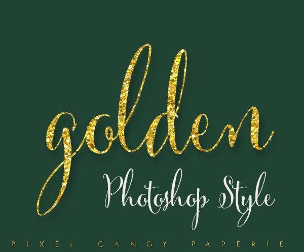 Gold and Green Logo - Design Your Own Glitter Logos with this Golden Photoshop Layer Style ...