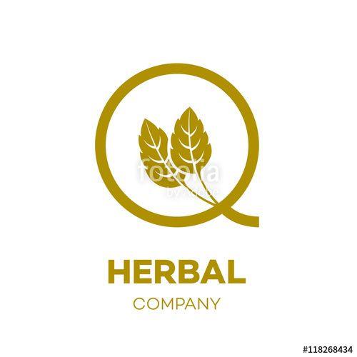 Gold and Green Logo - Letter Q logo Gold, Green leaf, Herbal, Pharmacy, ecology vector