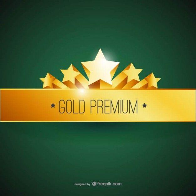 Gold and Green Logo - Gold premium label Vector