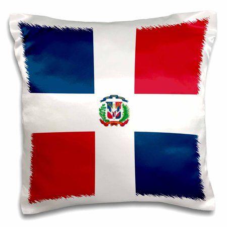 Red White Cross On Shield Logo - 3dRose Flag of the Dominican Republic - navy blue and red squares ...