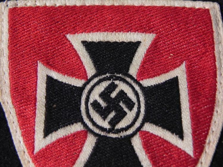 Red White Cross On Shield Logo - ORIGINAL NAZI BLACK ARMBAND RED WHITE SHIELD IRON CROSS