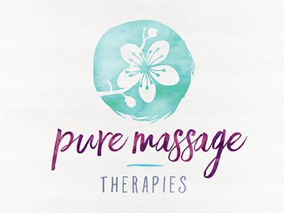 Turquoise and Purple Logo - Pure Massage Therapies Logo Final 3 By J.Moss