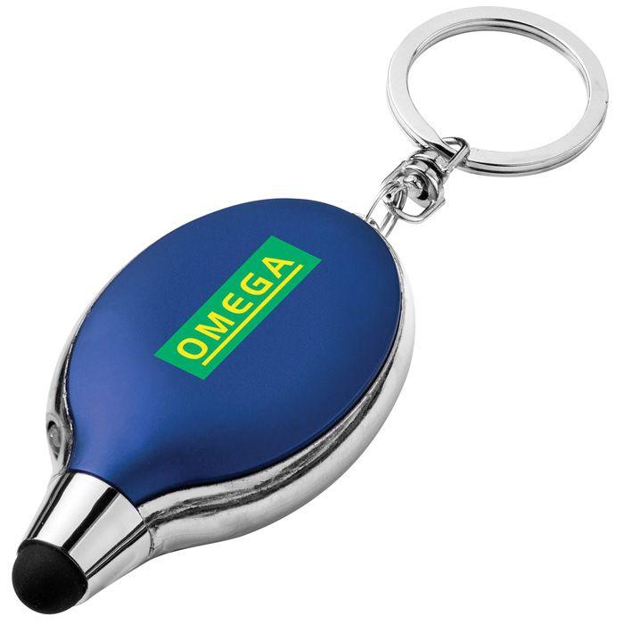 Torch On Blue Oval Logo - 4imprint.co.uk: Oval Stylus Keyring Torch 702497