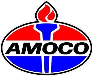 Torch On Blue Oval Logo - AMOCO TORCH GAS PUMP OIL TANK DECAL