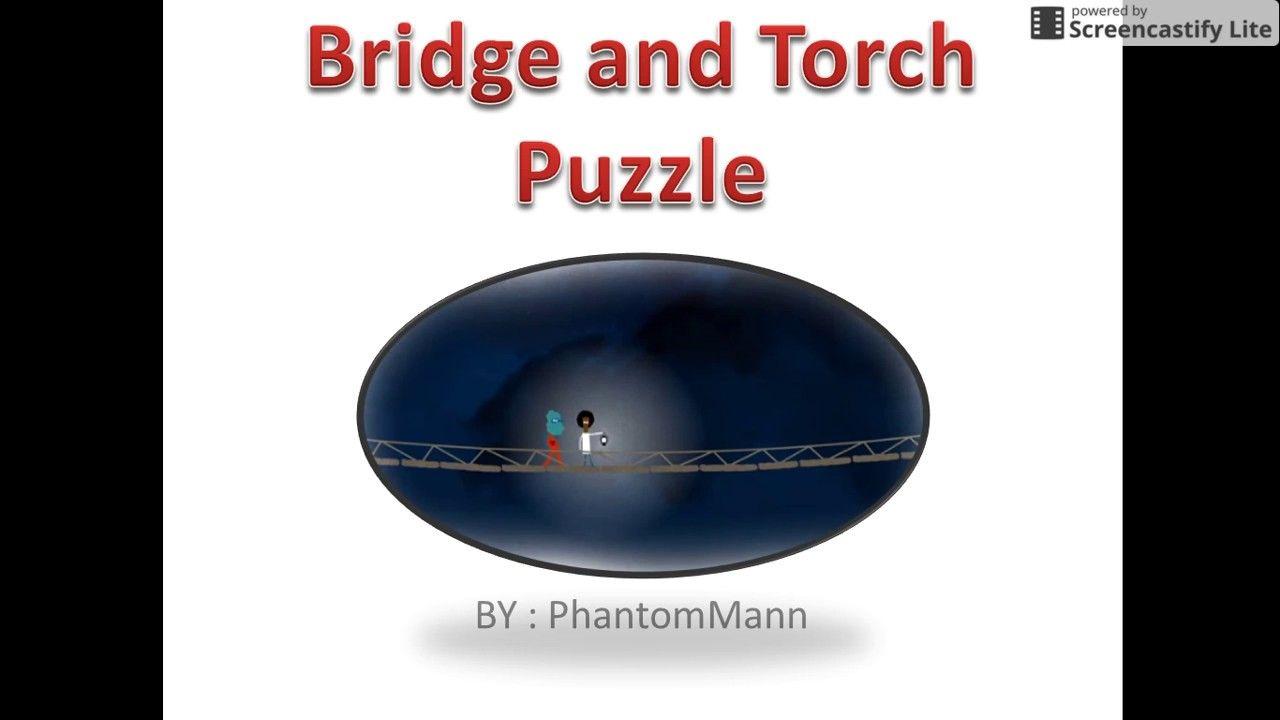 Torch On Blue Oval Logo - Interview puzzles with answers|Bridge and torch puzzle - YouTube