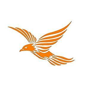 Orange Bird Black Car Logo - CVANU Bird Flying Logo Hood, Bumper, Sides Windows, Car Sticker