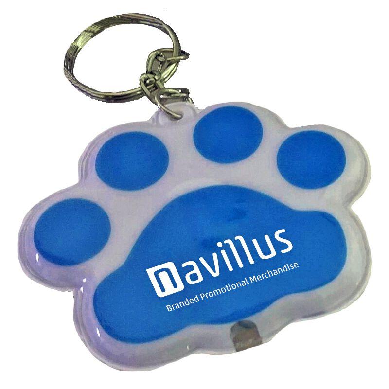 Torch On Blue Oval Logo - Keyring Torch Custom Shaped PVC. Printed Promotional Merchandise