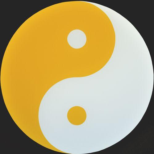 Ying Yang Black and Yellow Logo - Wenlan Hu Frost Works - The Yin Yang 2.0 Abstract Symbolism Series