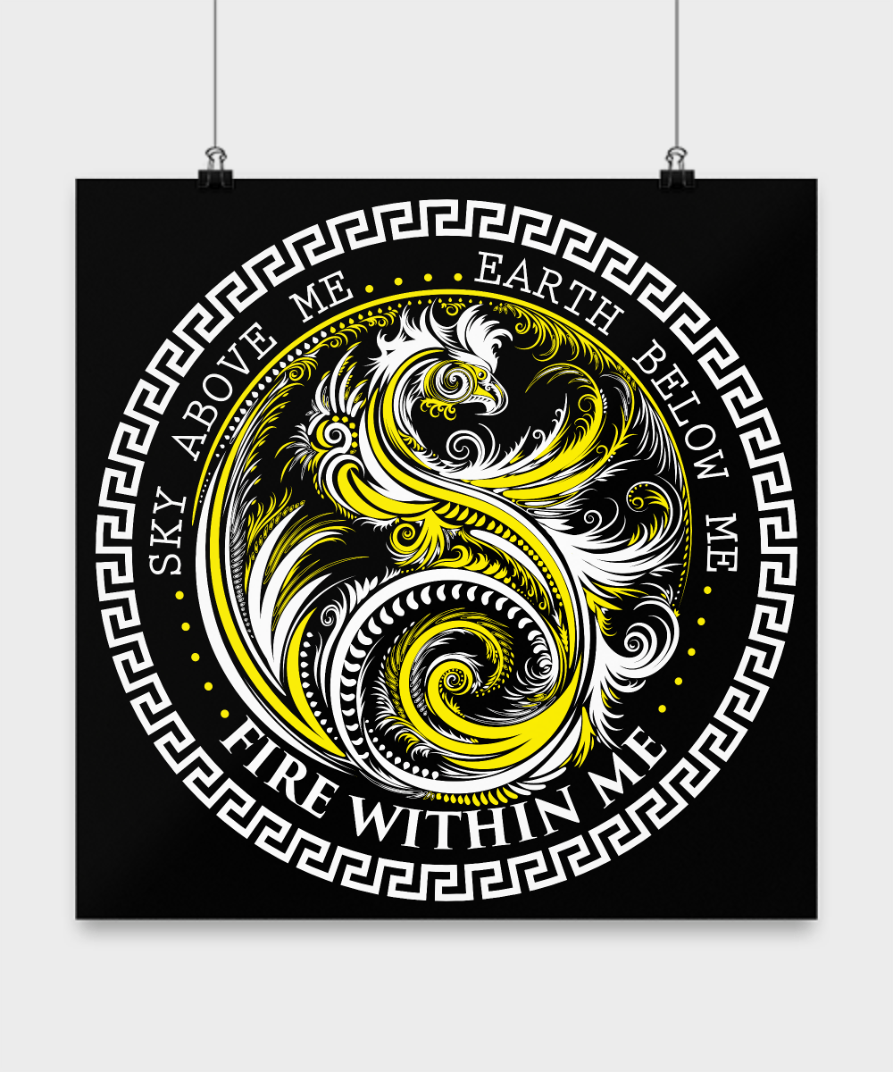 Ying Yang Black and Yellow Logo - Sky Above Me Earth Below Me Fire Within Me 16