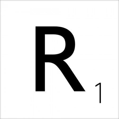 White R Logo - R' Scrabble Letter White Wall Tile White Scrabble Tiles 100x100x6 ...
