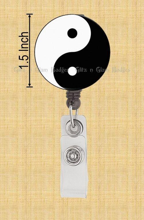 Ying Yang Black and Yellow Logo - Zen Yin Yang Black and White Retractable ID Badge Holder Reel ...