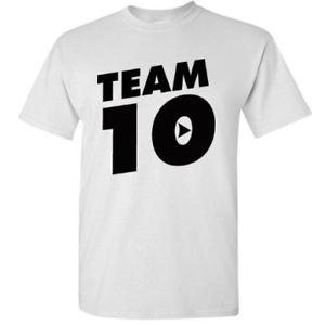 Team 10 Logo - Jake Paul T Shirt Team 10 Mens White Globe Youtube Unisex Logo JP