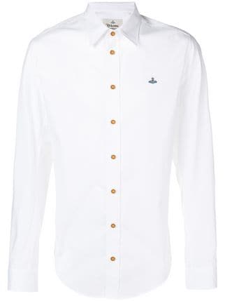 Vivienne Westwood Logo - Vivienne Westwood logo long-sleeved shirt £229 - Shop Online - Fast ...