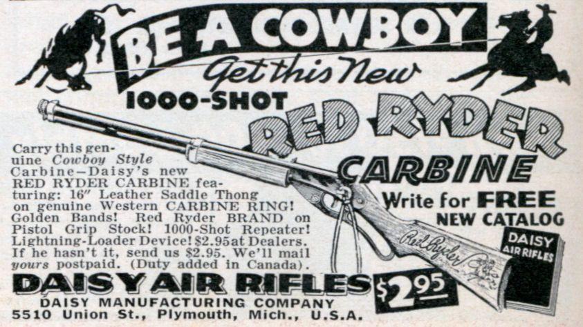 Red Rider BB Gun Logo - Daisy Red Ryder BB Gun: You'll shoot your eye out!. Honest Outdoor