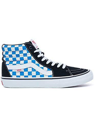 Checkered Vans Skateboard Logo - Vans Sk8 Hi Pro' (Checkerboard) Black Victoria Blue.: Amazon.co.uk