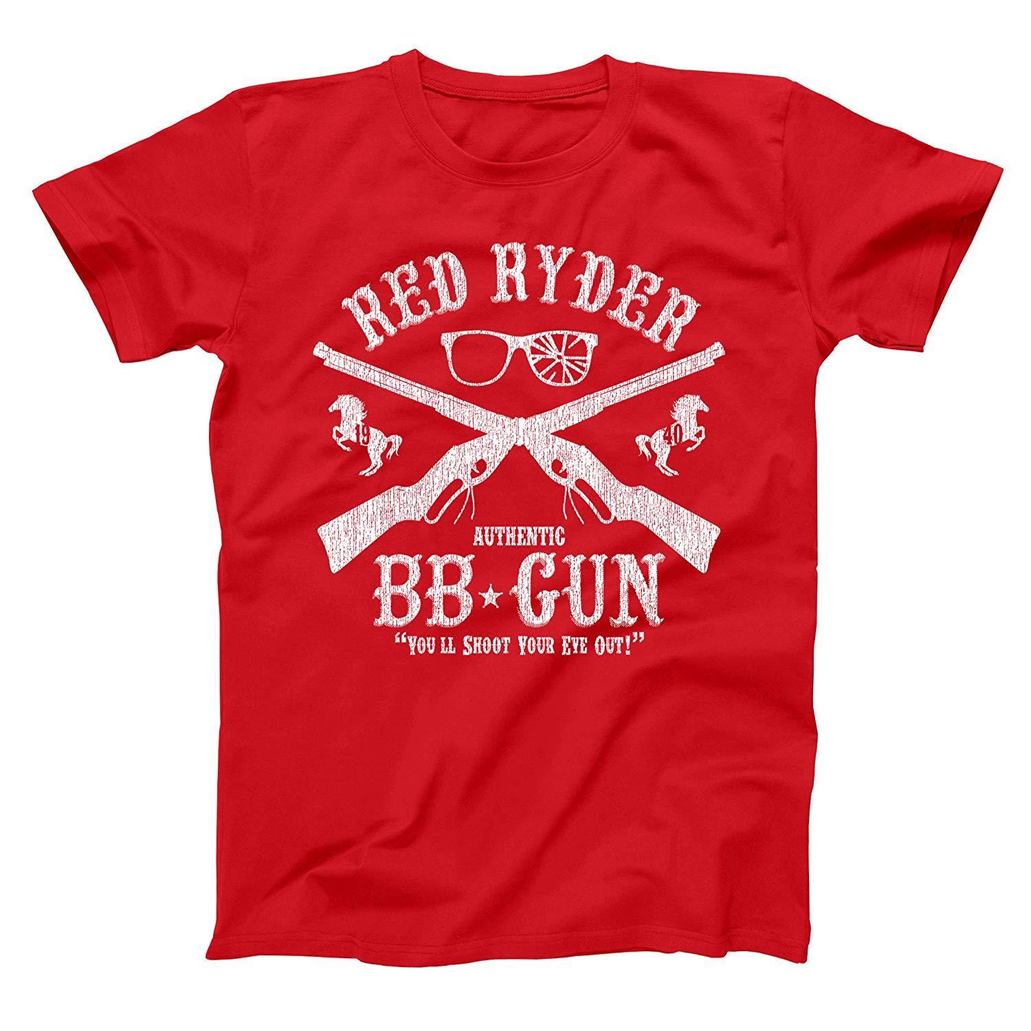 Red Rider BB Gun Logo - Red Ryder BB Gun Christmas Movie Shoot Eye Out Mens Big And Tall T ...