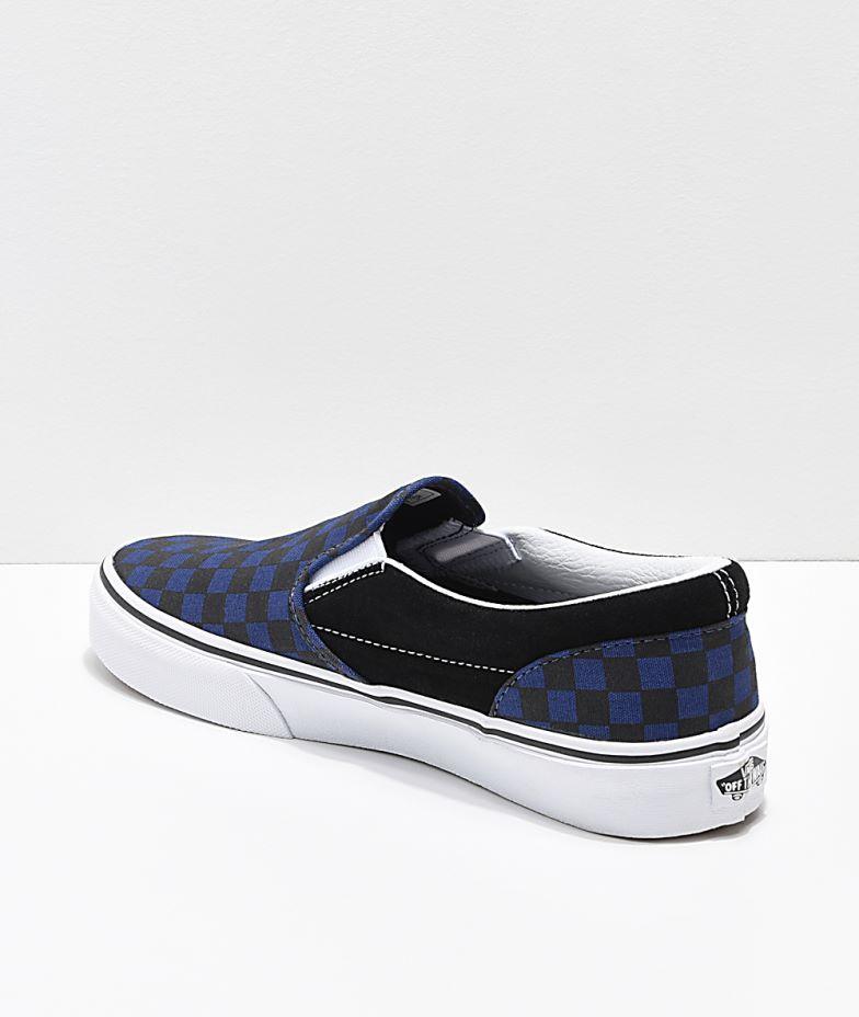 Checkered Vans Skateboard Logo - amp; Fashion 2018 New Blue Slip Black On Shoes Checkerboard Vans ...