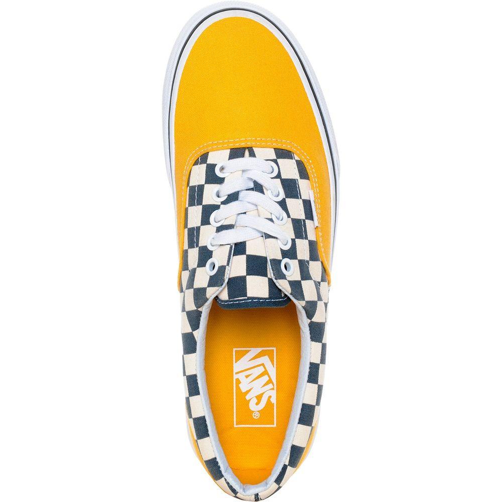 Checkered Vans Skateboard Logo - High Quality Vans Skate Shoes Yellow Vans Era 2 Tone