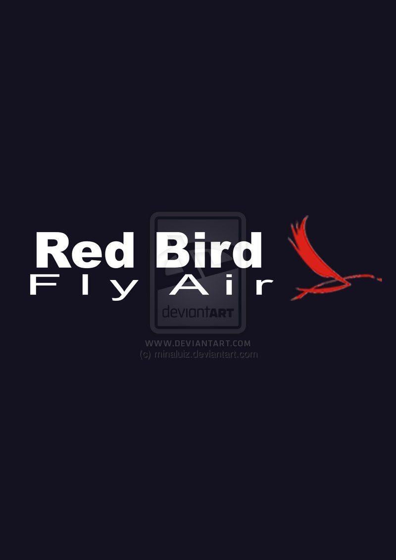 Red Bird with a French Company Logo - Red Bird French Company Logo