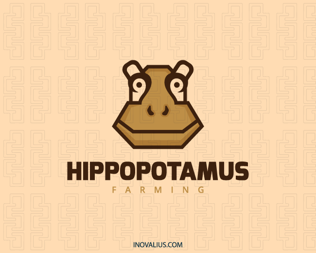 Hippo Sports Logo - Animal logo with the shape of a hippo head composed of abstract ...