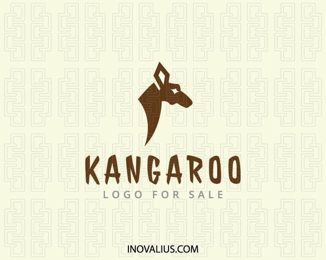 Savage Head Logo - Animal logo design in the shape of a kangaroo head with brown and ...