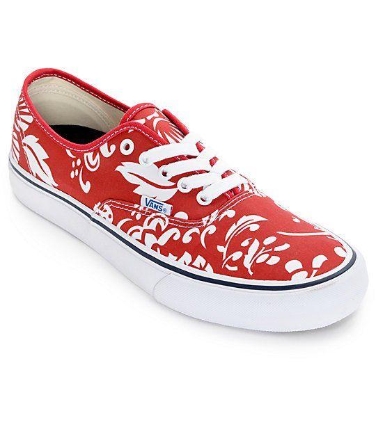 Red White Vans Logo - Vans Authentic Pro 50th Duke Red and White Skate Shoes (Mens) -